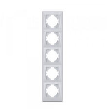 Рамка срібний шовк на 5 місць вертикальна VIDEX BINERA