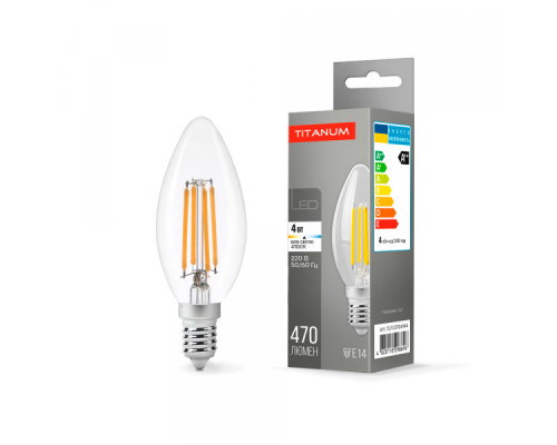 LED лампа TITANUM  Filament C37 4W E14 4100K