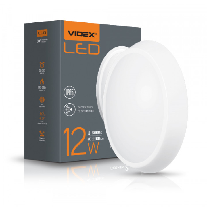 LED світильник IP65 овальний VIDEX 12W 5000K білий сенсорний · VIDEX · 24852