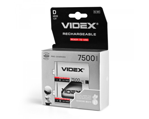 Акумулятори Videx HR20/D 7500mAh double blister/2шт
