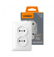 Розетка подвійна біла VIDEX BINERA