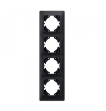 Рамка чорний графіт на 4 місця вертикальна VIDEX BINERA