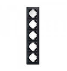 Рамка чорний графіт на 5 місць вертикальна VIDEX BINERA