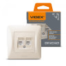 Розетка CAT6+CAT6 комп'ютерна подвійна кремова VIDEX BINERA · VIDEX · 26117