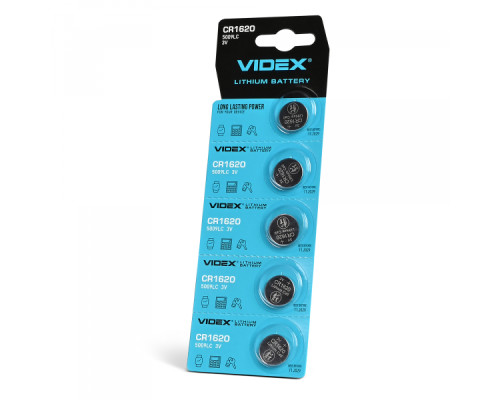 Батарейка літієва Videx CR1620 5шт BLISTER CARD
