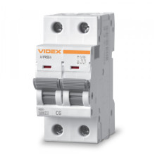 Автоматичний вимикач RS6 2п 6А 6кА С VIDEX RESIST · VIDEX · 26555