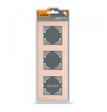 Рамка мідний алюміній на 3 місця вертикальна VIDEX BINERA