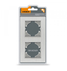 Рамка срібний алюміній на 2 місця вертикальна VIDEX BINERA