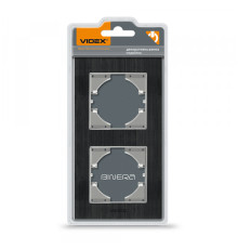 Рамка чорний алюміній на 2 місця вертикальна VIDEX BINERA