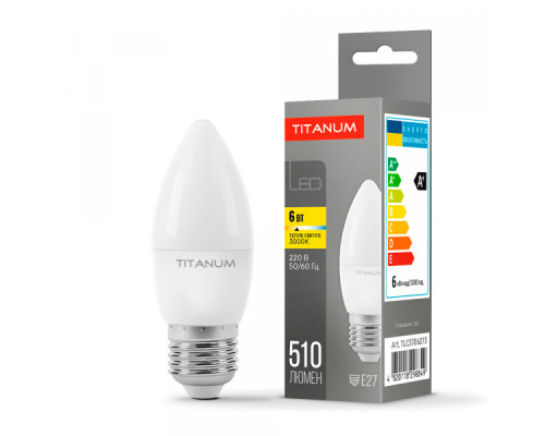 LED лампа TITANUM C37 6W E27 3000K