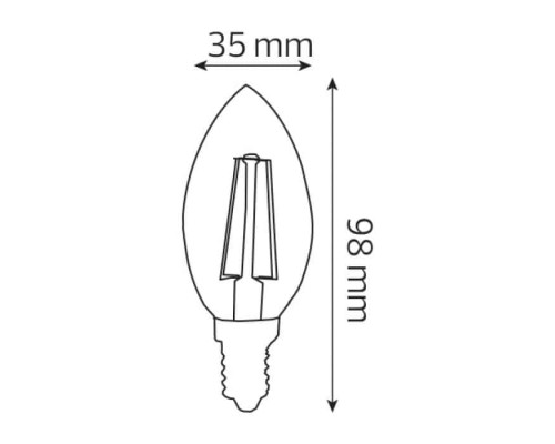 Світлодіодна лампа FILAMENT CANDLE-4 4W Е14 2700К