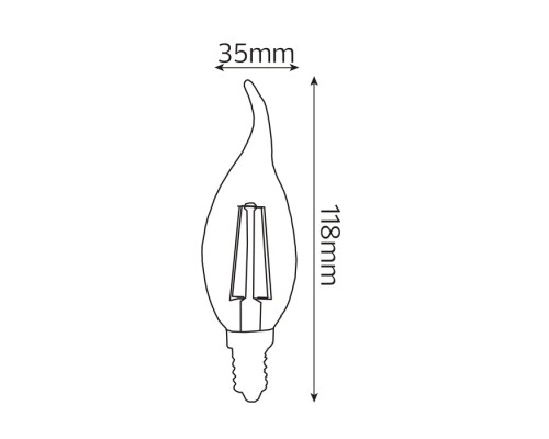 Світлодіодна лампа FILAMENT FLAME-6 6W Е14 2700К