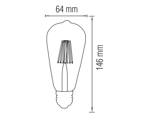 Світлодіодна лампа Filament RUSTIC VINTAGE-6 6W E27