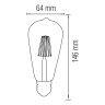 Світлодіодна лампа Filament RUSTIC VINTAGE-6 6W E27 · HOROZ ELECTRIC · lampa-rustic-vintage-6-6w-filament-led-2200k-e27 — 2
