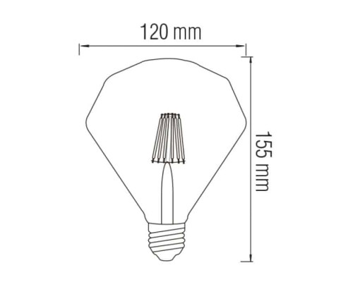 Світлодіодна лампа Filament RUSTIC DIAMOND-6 6W E27 2200К