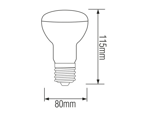 Світлодіодна лампа REFLED-12 12W E27 4200К R80