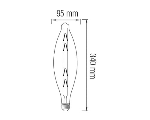 Світлодіодна лампа Filament ELLIPTIC 8W Е27 Титан