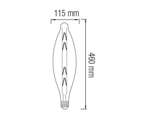 Світлодіодна лампа Filament ELLIPTIC-XL 8W Е27 Бурштин