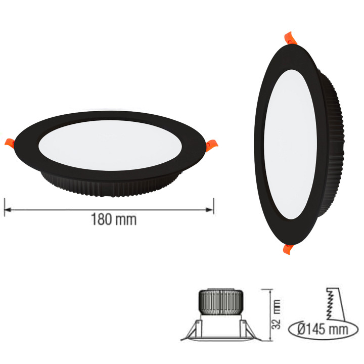 Світлодіодний світильник врізний ALEXA-24 24W 7000К · HOROZ ELECTRIC · svetilnik-vreznoj-alexa-24-24w-7000k-black