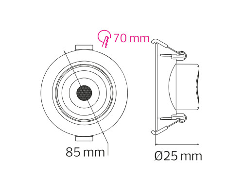 Світлодіодний світильник NORA PRO-5 5W 3000K-4500K-6000K