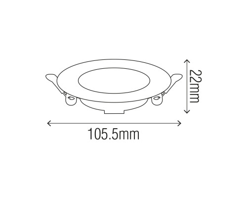 Світлодіодний світильник вбудований LED AURA-5 5W 4200K білий