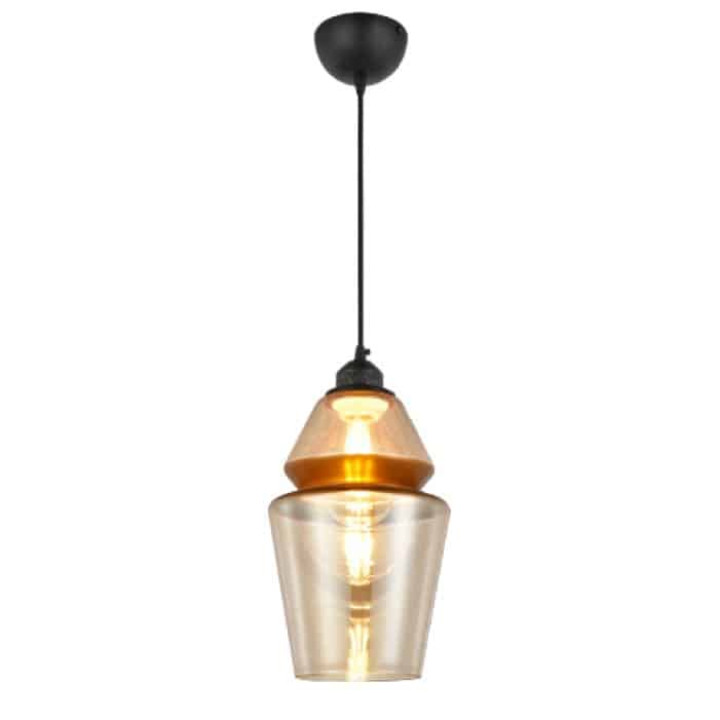 Світильник підвісний SPARK-2 янтарний+мідь · HOROZ ELECTRIC · svetilnik-podvesnoj-spark-2-mednij