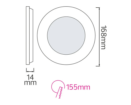 Світлодіодний світильник врізний Slim-12 12W 6400K