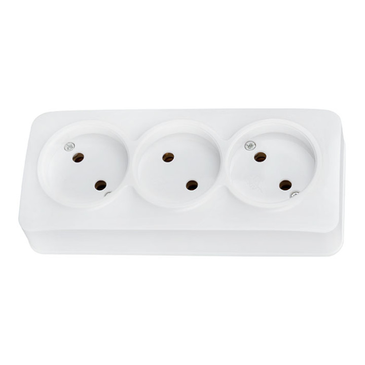 Розетка потрійна без заземлення біла EVA · HOROZ ELECTRIC · rozetka-3-aja-bez-zazemlenija-white-eva