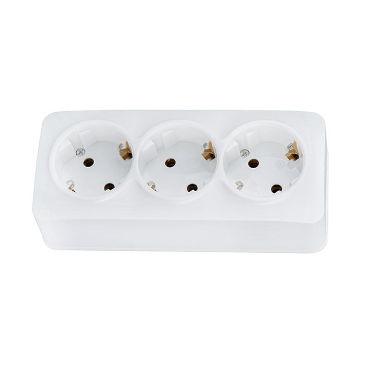 Розетка потрійна з заземленням біла EVA · HOROZ ELECTRIC · rozetka-3-aja-s-zazemleniem-white-eva