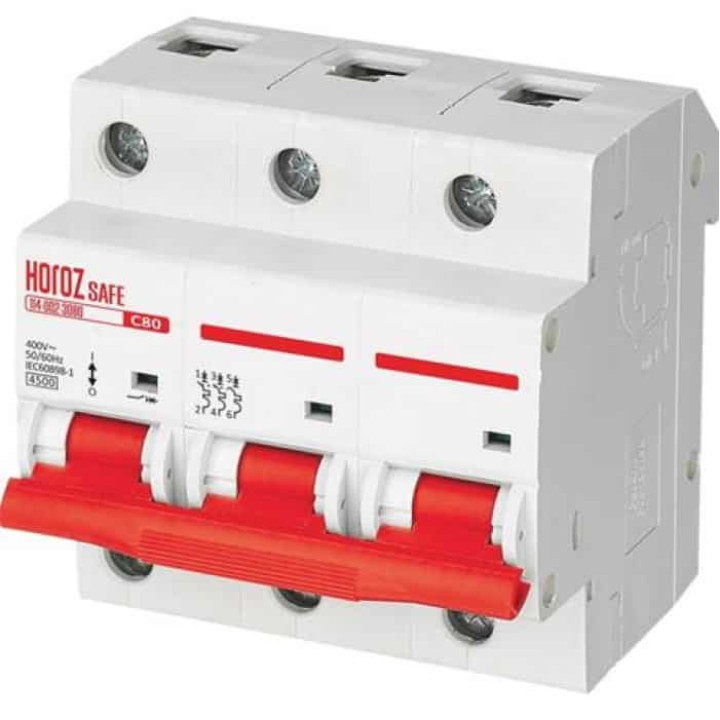 Автоматичний вимикач SAFE 80А 3P С · HOROZ ELECTRIC · avtomaticheskij-vikljuchatel-safe-80a-3p-s
