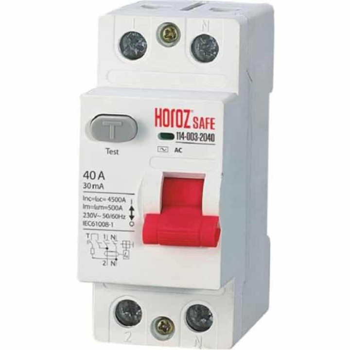 ПЗВ SAFE 40А 2P · HOROZ ELECTRIC · differencialnij-avtomat-safe-40a-2p