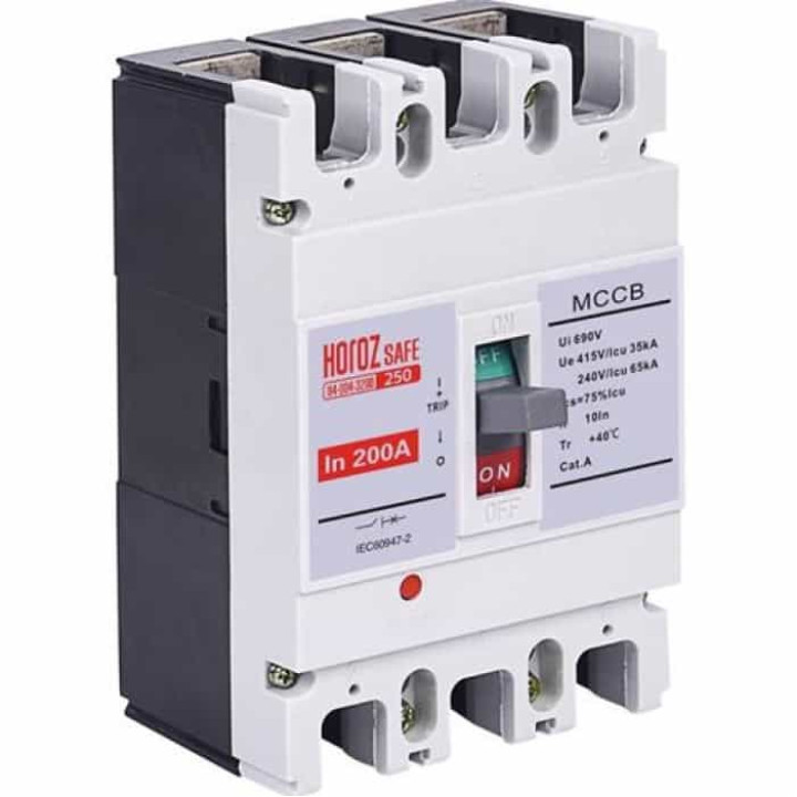 Шафовий автоматичний вимикач SAFE 200А 3P С · HOROZ ELECTRIC · shkafnoj-avtomaticheskij-vikljuchatel-safe-100a-3p-s