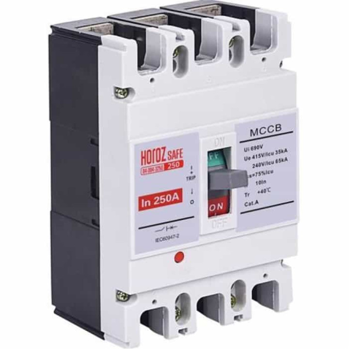 Шафовий автоматичний вимикач SAFE 250А 3P С · HOROZ ELECTRIC · shkafnoj-avtomaticheskij-vikljuchatel-safe-250a-3p-s