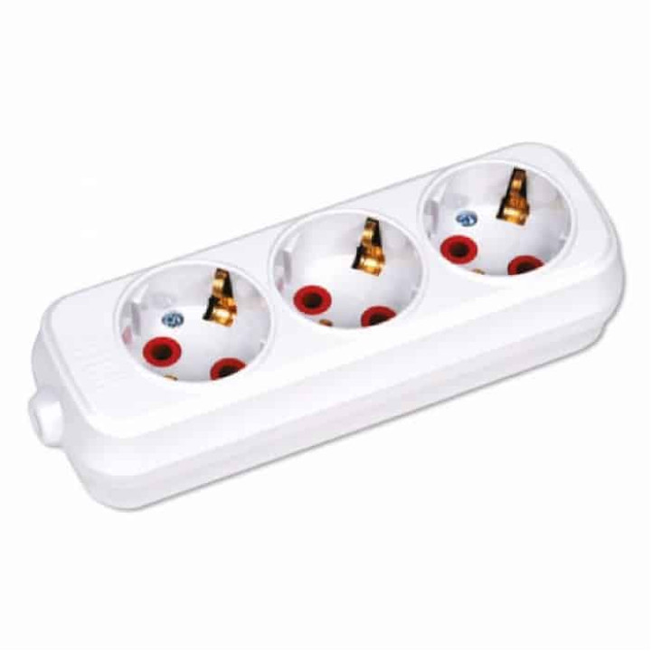 Колодка 3 гнізда з заземленням · HOROZ ELECTRIC · kolodka-3-gnezda-s-zazemleniem