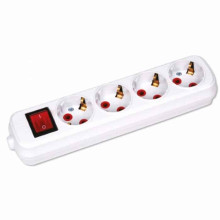 Колодка 4 гнізда з заземленням і вимикачем · HOROZ ELECTRIC · kolodka-4-gnezda-s-zazemleniem-i-knopkoj