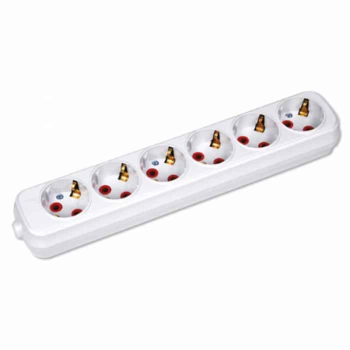 Колодка 6 гнізда з заземленням · HOROZ ELECTRIC · kolodka-6-gnezda-s-zazemleniem
