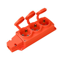 Колодка 3 гнізда з кришкою · HOROZ ELECTRIC · kolodka-3-gnezda-s-kryshkou