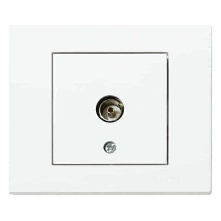 Розетка ТВ прохідна біла GRANO · HOROZ ELECTRIC · rozetka-tv-prohodnaja-white-grano