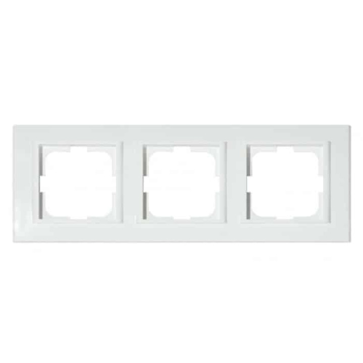 Рамка 3-на біла MINA · HOROZ ELECTRIC · ramka-3-aja-white-mina