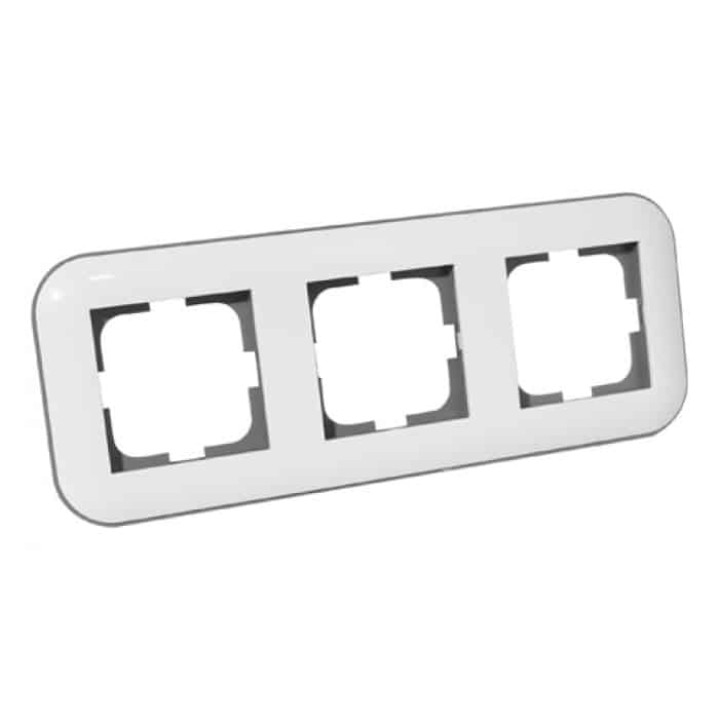 Рамка 3-на LOFT білий+сірий · HOROZ ELECTRIC · ramka-3-aja-loft-belij-serij