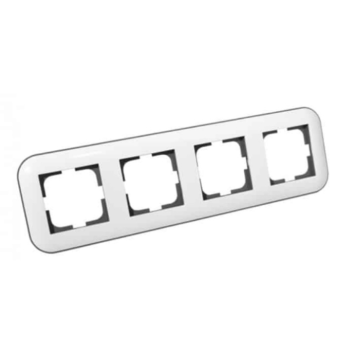 Рамка 4-на LOFT білий+сірий · HOROZ ELECTRIC · ramka-4-aja-loft-belij-serij