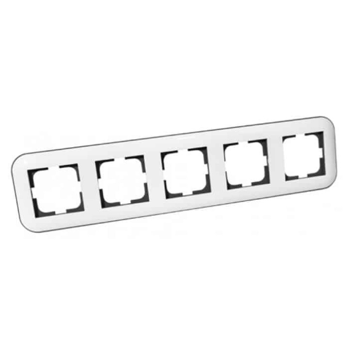 Рамка 5-на LOFT білий+сірий · HOROZ ELECTRIC · ramka-5-aja-loft-belij-serij