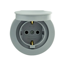 Розетка з заземленням з кришкою сіра xOne · HOROZ ELECTRIC · rozetka-z-zazemleniem-z-kryshkoyiu-xone