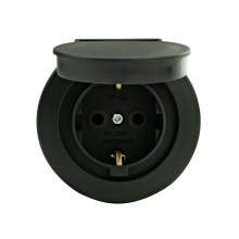 Розетка з заземленням з кришкою антрацит xOne · HOROZ ELECTRIC · rozetka-z-zazemleniem-z-kryshkoyiu-xone-antratsyt