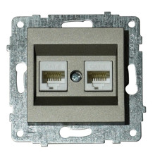 Механізм розетки комп’ютерної двійної (CAT6) GRANO антрацит · HOROZ ELECTRIC · mehanizm-rozetki-kompjuternoj-dvojnoj-cat6-grano-antracit