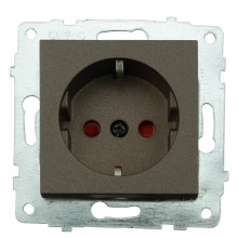 Механізм розетки з заземленням та шторками GRANO мока · HOROZ ELECTRIC · mehanizm-rozetki-s-zazemleniem-i-shtorkami-grano-moka