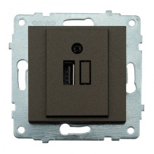 Механізм розетки USB з адаптером GRANO мока · HOROZ ELECTRIC · mehanizm-rozetki-kompjuternoj-dvojnoj-cat6-grano-moka