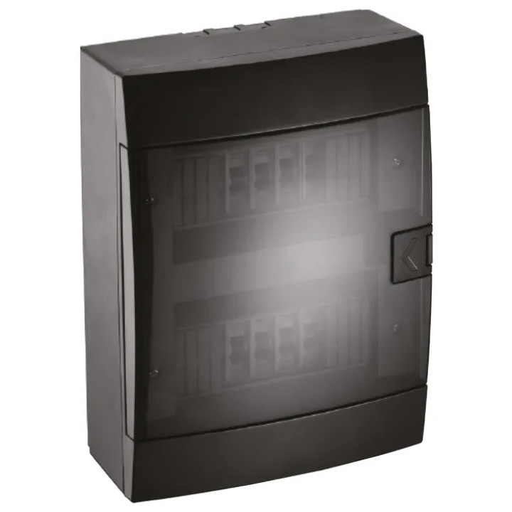 Щиток зовнішній 16 авт. чорний · HOROZ ELECTRIC · surface-mounted-16-av-black