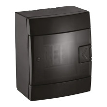 Щиток зовнішній 4 авт. чорний · HOROZ ELECTRIC · surface-mounted-4-av-black