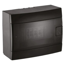 Щиток зовнішній 8 авт. чорний · HOROZ ELECTRIC · surface-mounted-8-av-black